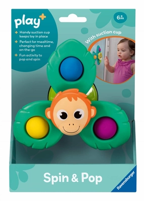 Play  Spin & Pop: Monkey Fidget Spinner with Suction Cup for Babies