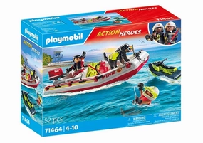 Playmobil Action Heroes 71464 Fireboat with Aqua Scooter Ages 4 and Up