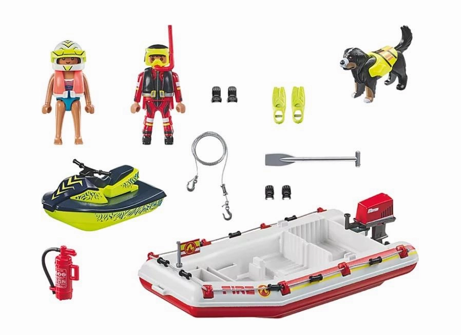 Playmobil Action Heroes 71464 Fireboat with Aqua Scooter Ages 4 and Up