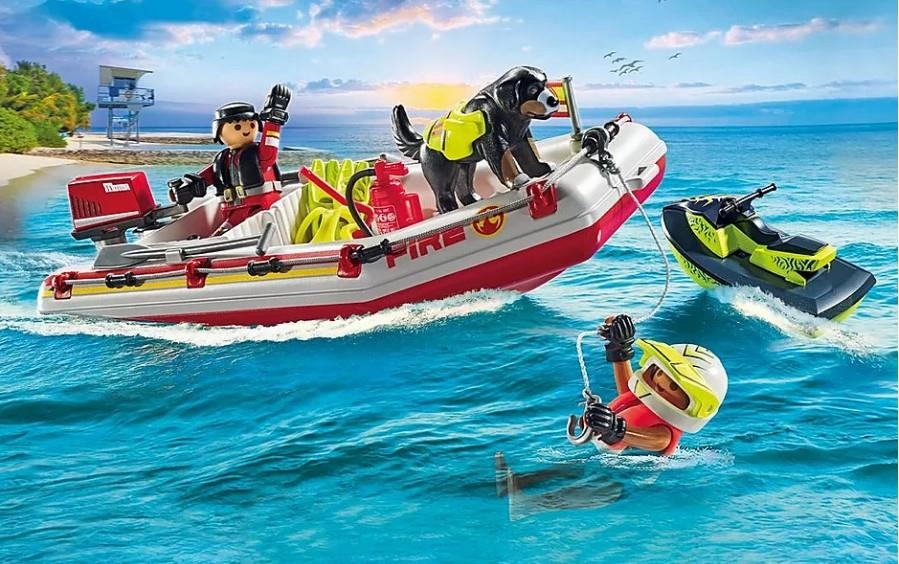 Playmobil Action Heroes 71464 Fireboat with Aqua Scooter Ages 4 and Up