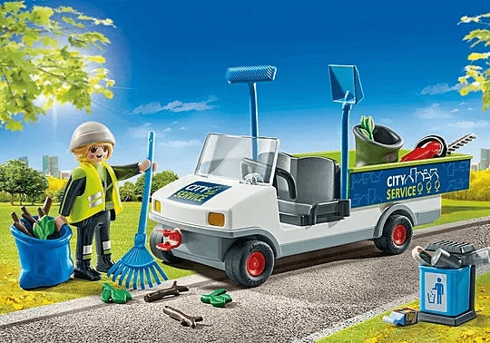 Playmobil City Action 71433 Street Cleaner with e-Vehicle for Ages 4 