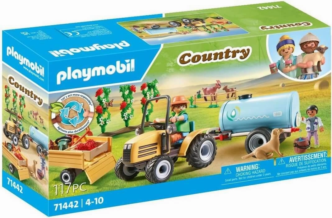 Playmobil Country 71442 Tractor with Trailer & Water Tank for Ages 4 