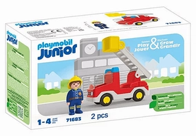 Playmobil Junior 71683 Ladder Unit Fire Truck Playset for Ages 1 & Up