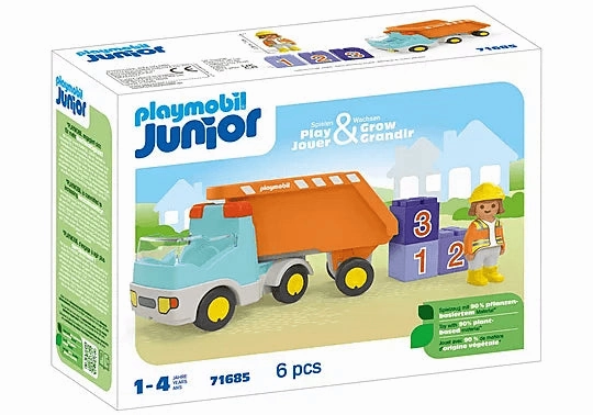 Playmobil Junior 71685 Dump Truck Vehicle Playset for Ages 1 and Up