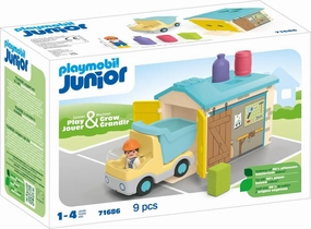 Playmobil Junior 71686 Construction Truck with Garage for Age 1 and Up