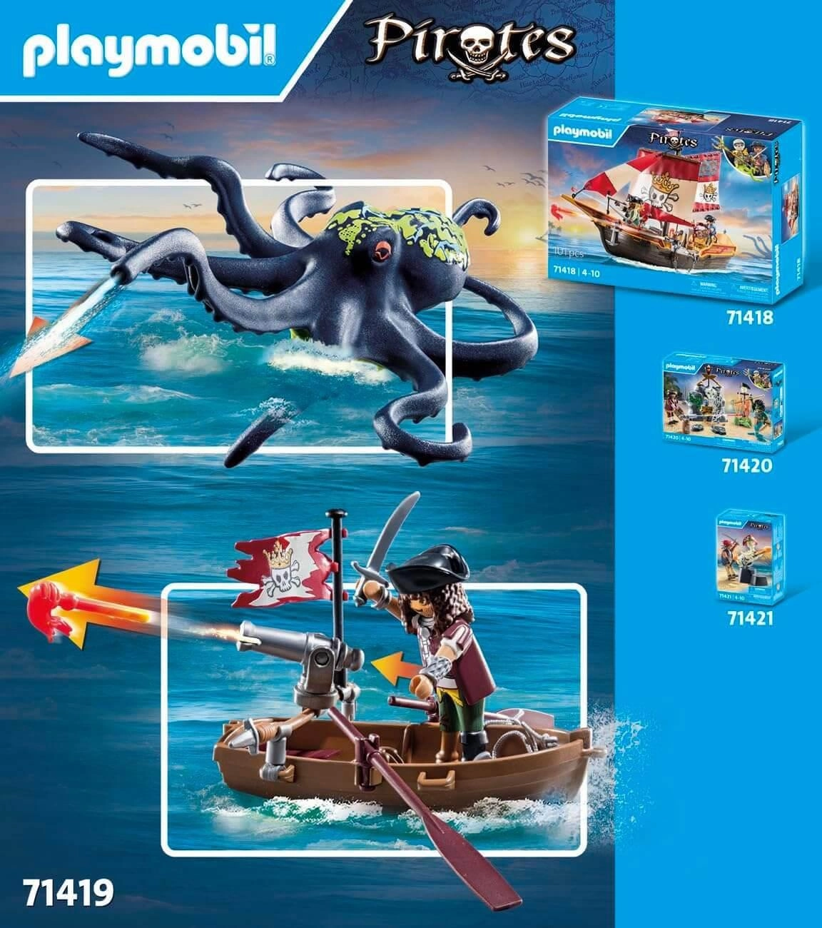 Playmobil Pirates 71419 Battle with the Giant Octopus for Age 4 and Up