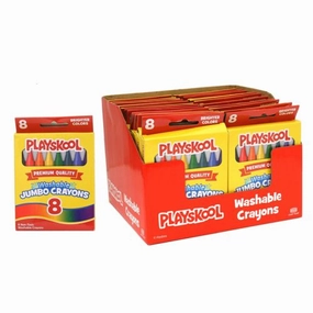 Playskool Jumbo Premium Washable Crayons, 8 Count - Vibrant Colors