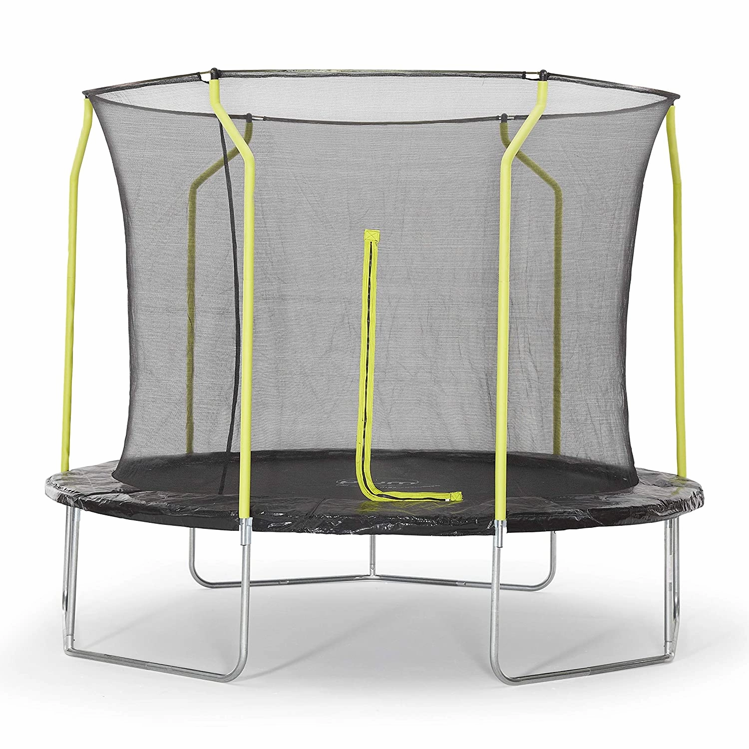 Plum 10ft Junior Trampoline and Enclosure with Safety Net - Indoor & Outdoor Trampoline for Ages 6-14 Years