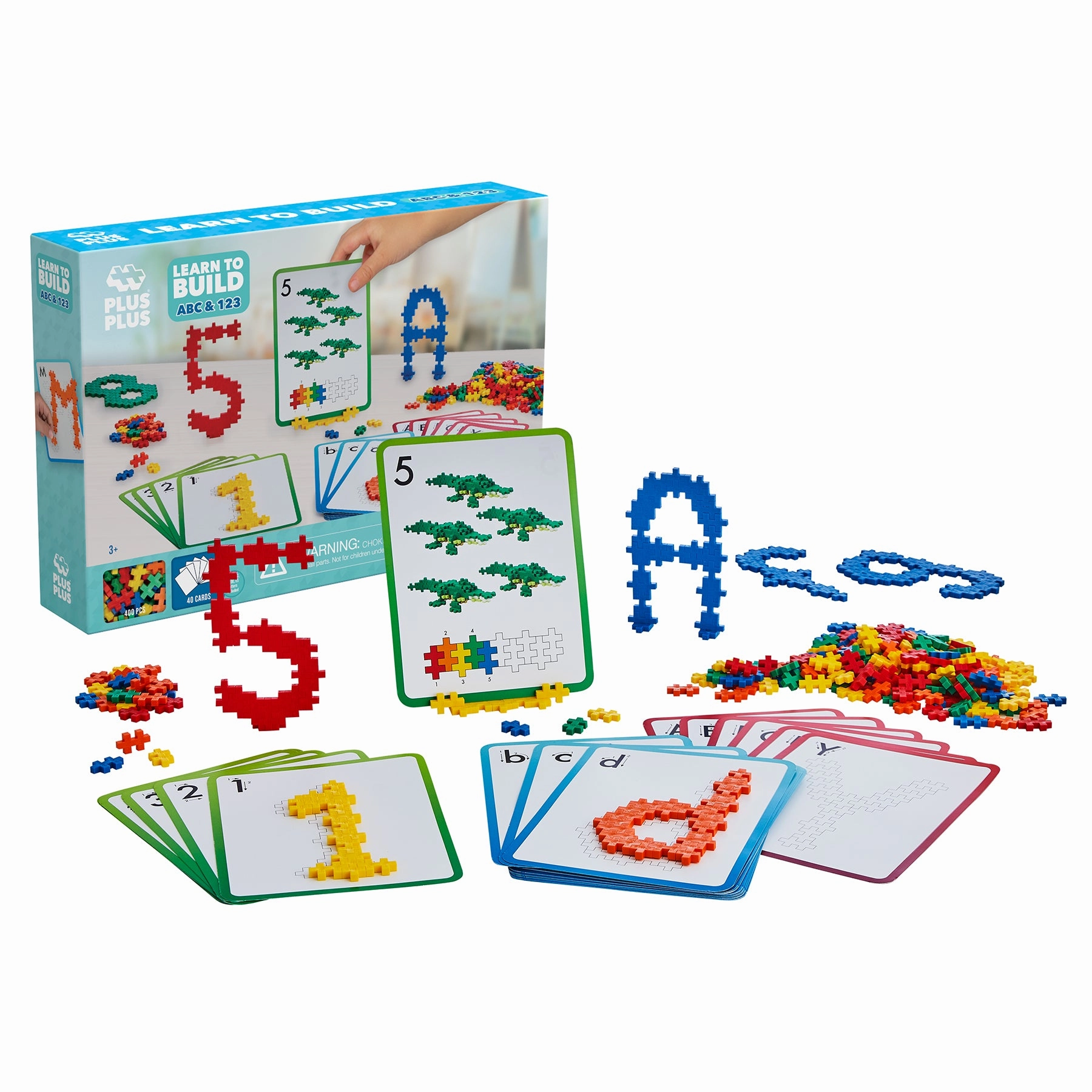 Plus-Plus Learn to Build Set - ABCs & 123s Educational Building Blocks