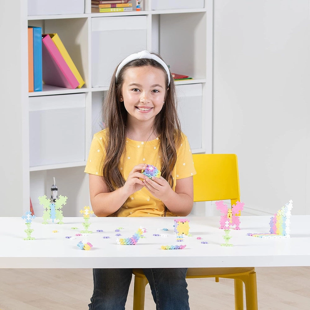 Plus-Plus Learn to Build Set - Pastel & Neon Mix, 400 Pieces - Ages 5 