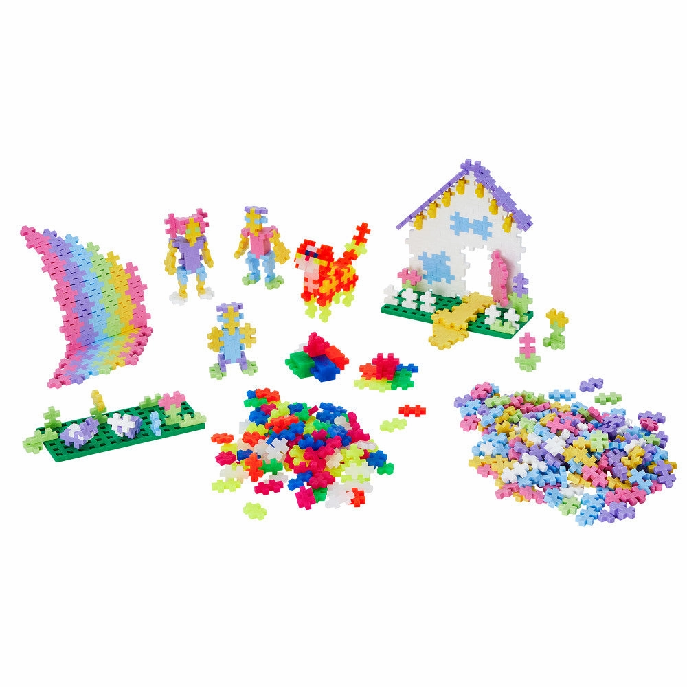 Plus-Plus Learn to Build Set - Pastel & Neon Mix, 400 Pieces - Ages 5 