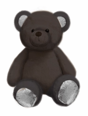 Plush Russ Crackle Bears 14 Inch Dark Grey