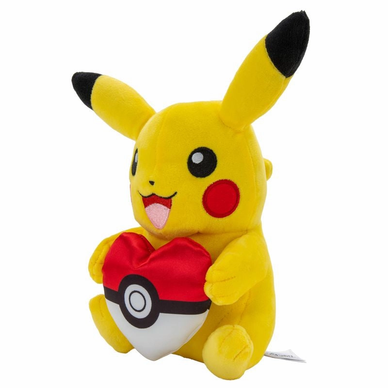 Pokemon 20cm Valentines Plush Pikachu With Poke Ball Heart Accessory
