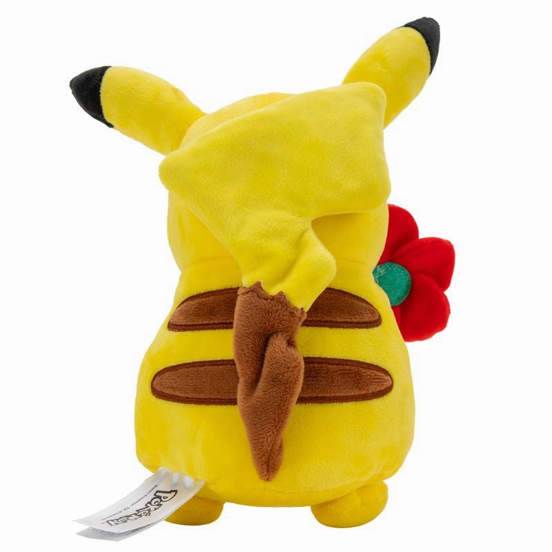 Pokemon 20cm Valentines Plush Pikachu With Red Flower Accessory