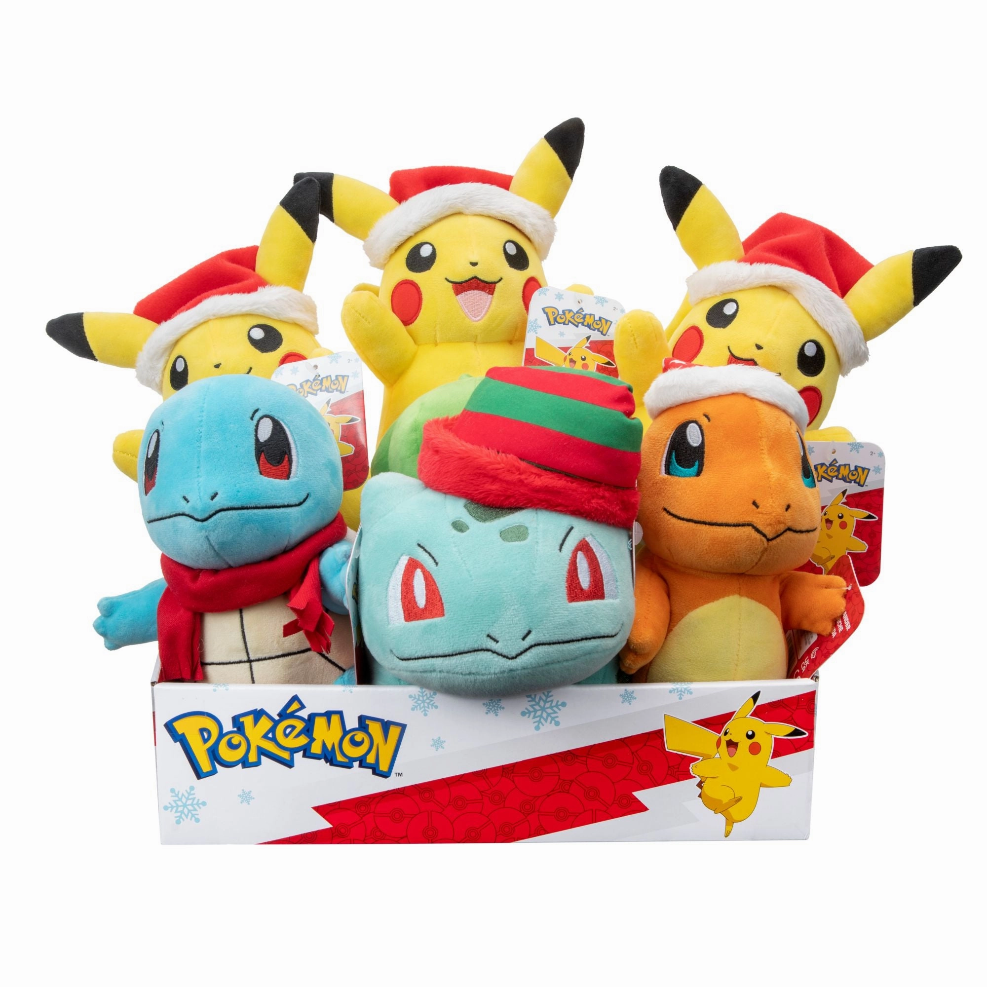 Pokemon Seasonal Holiday 8 Inch Plush - Pikachu With Santa Hat