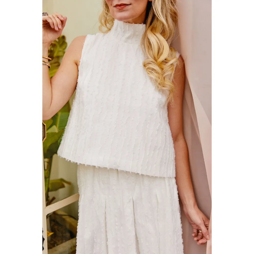 Polly Party Skirt - White Fringe