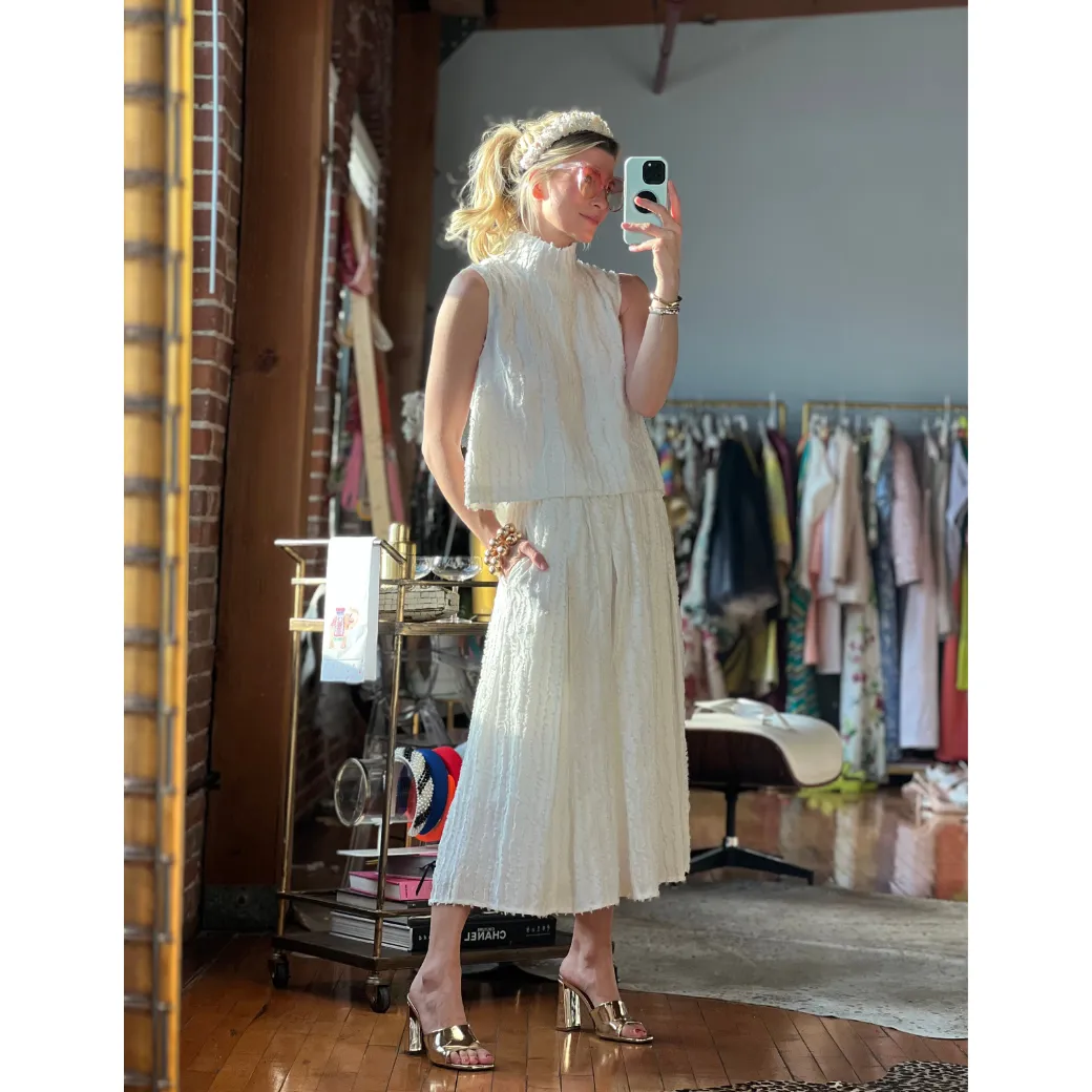 Polly Party Skirt - White Fringe