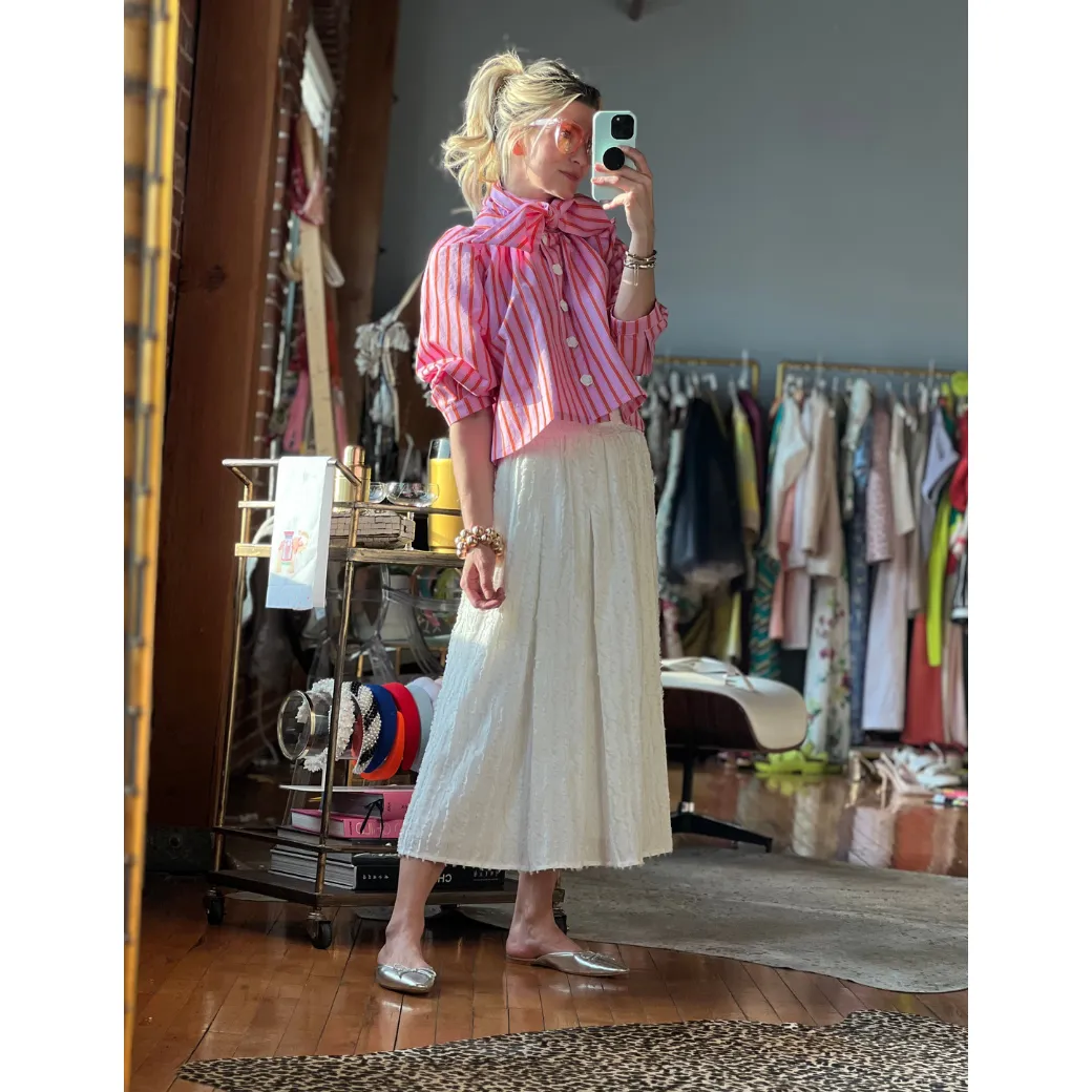 Polly Party Skirt - White Fringe