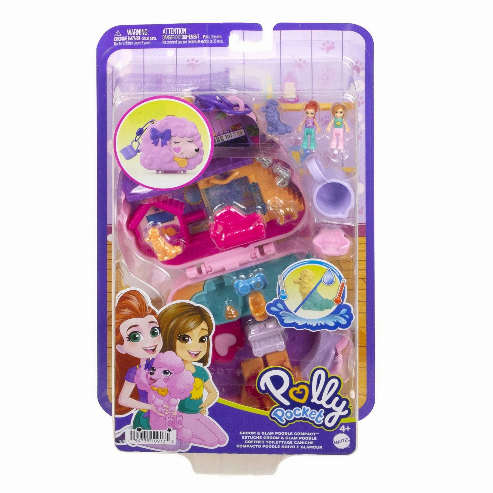 Polly Pocket Big Pocket World Groom & Glam Poodle Compact
