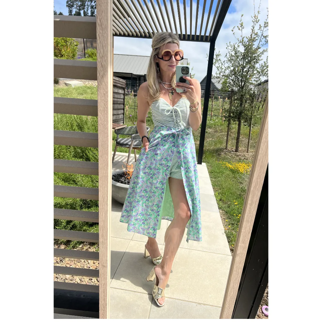 Poolside Wrap Skirt - Lilac Daisy