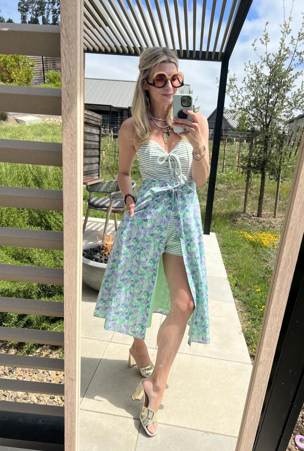 Poolside Wrap Skirt - Lilac Daisy