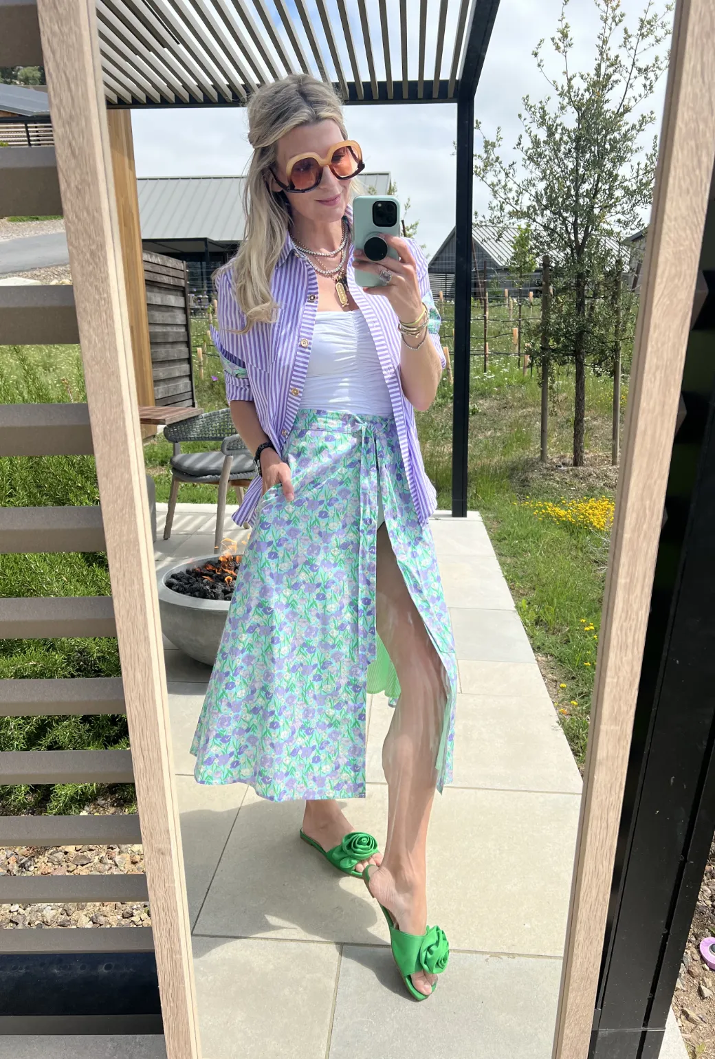 Poolside Wrap Skirt - Lilac Daisy