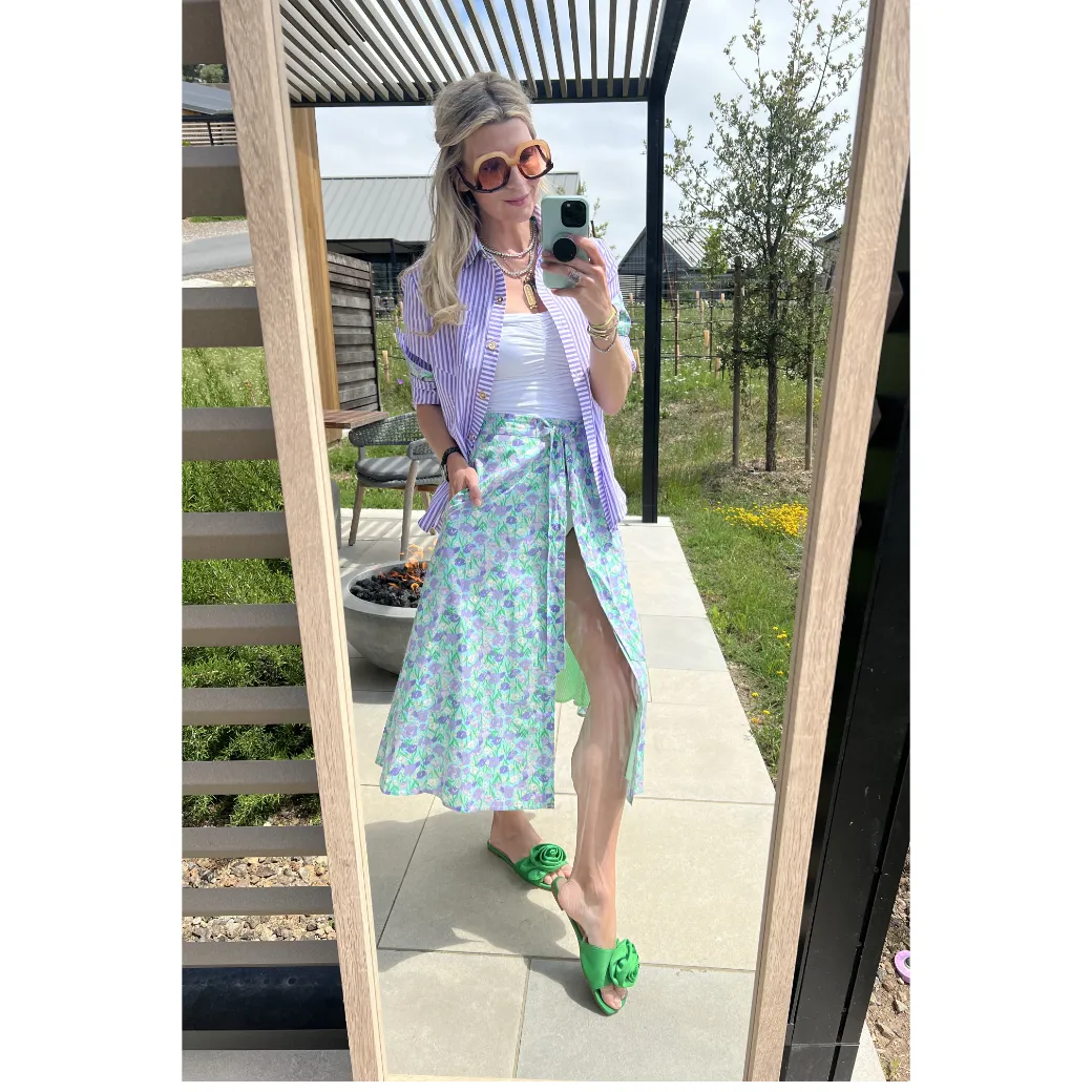 Poolside Wrap Skirt - Lilac Daisy