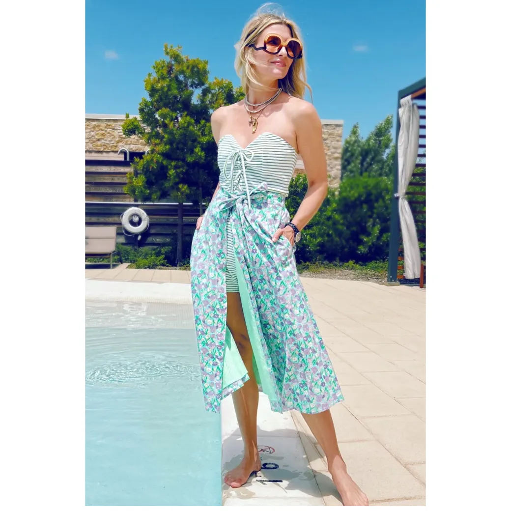 Poolside Wrap Skirt - Lilac Daisy