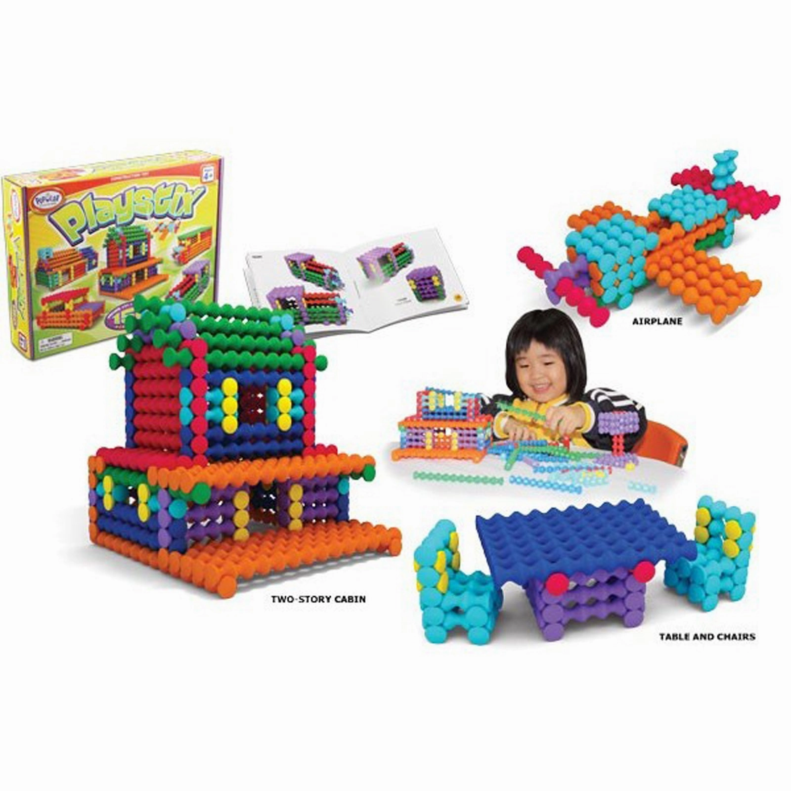 Popular Playthings Playstix 150-Piece Color-Coded Construction Set