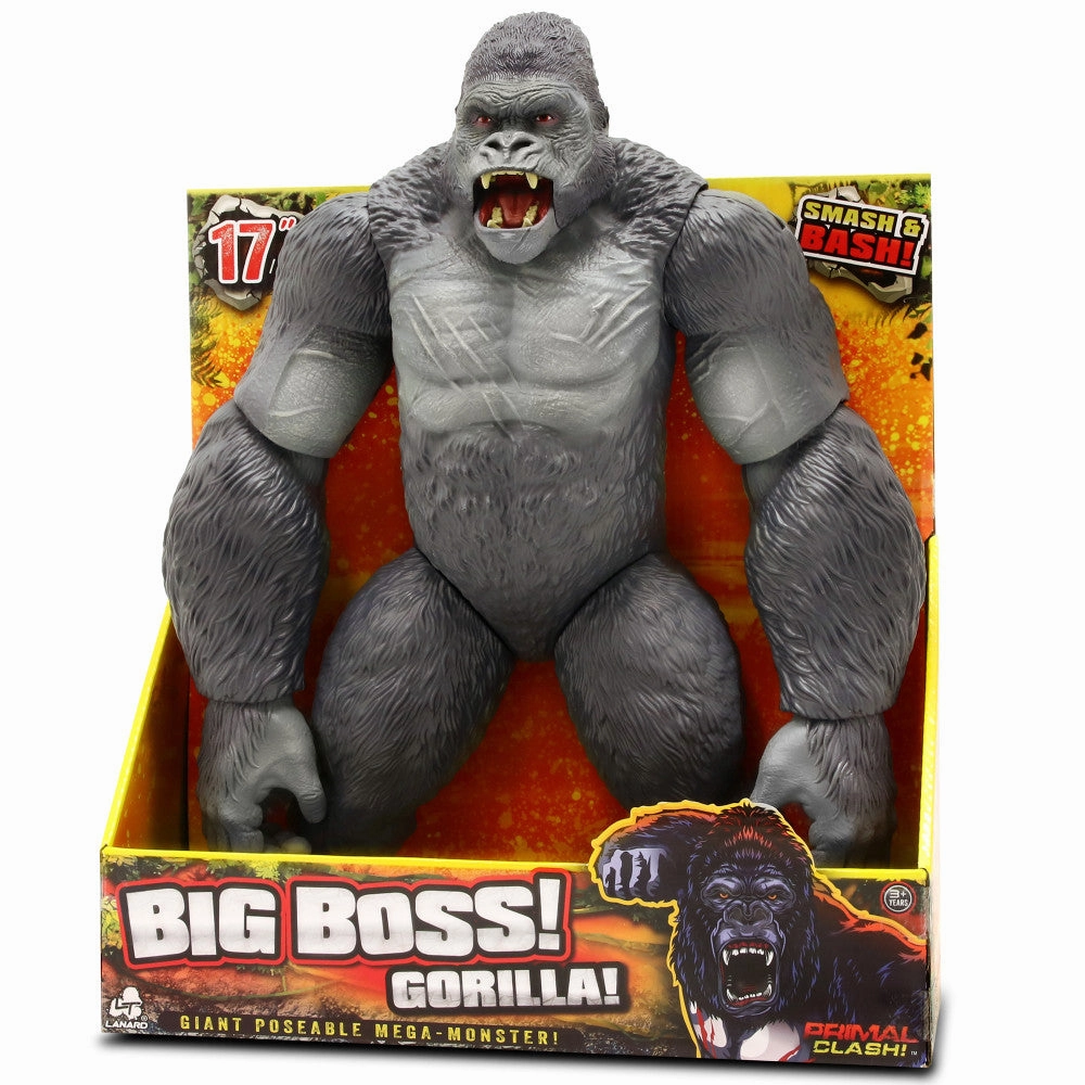 Primal Clash Big Boss Gorilla - 17" Articulated Action Figure, Ages 3 
