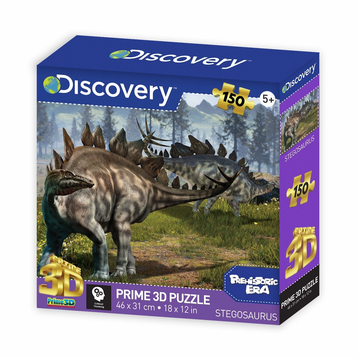 Prime 3D Super 3D 150 Piece Puzzle Discovery Prehistoric Era Stegosaurus