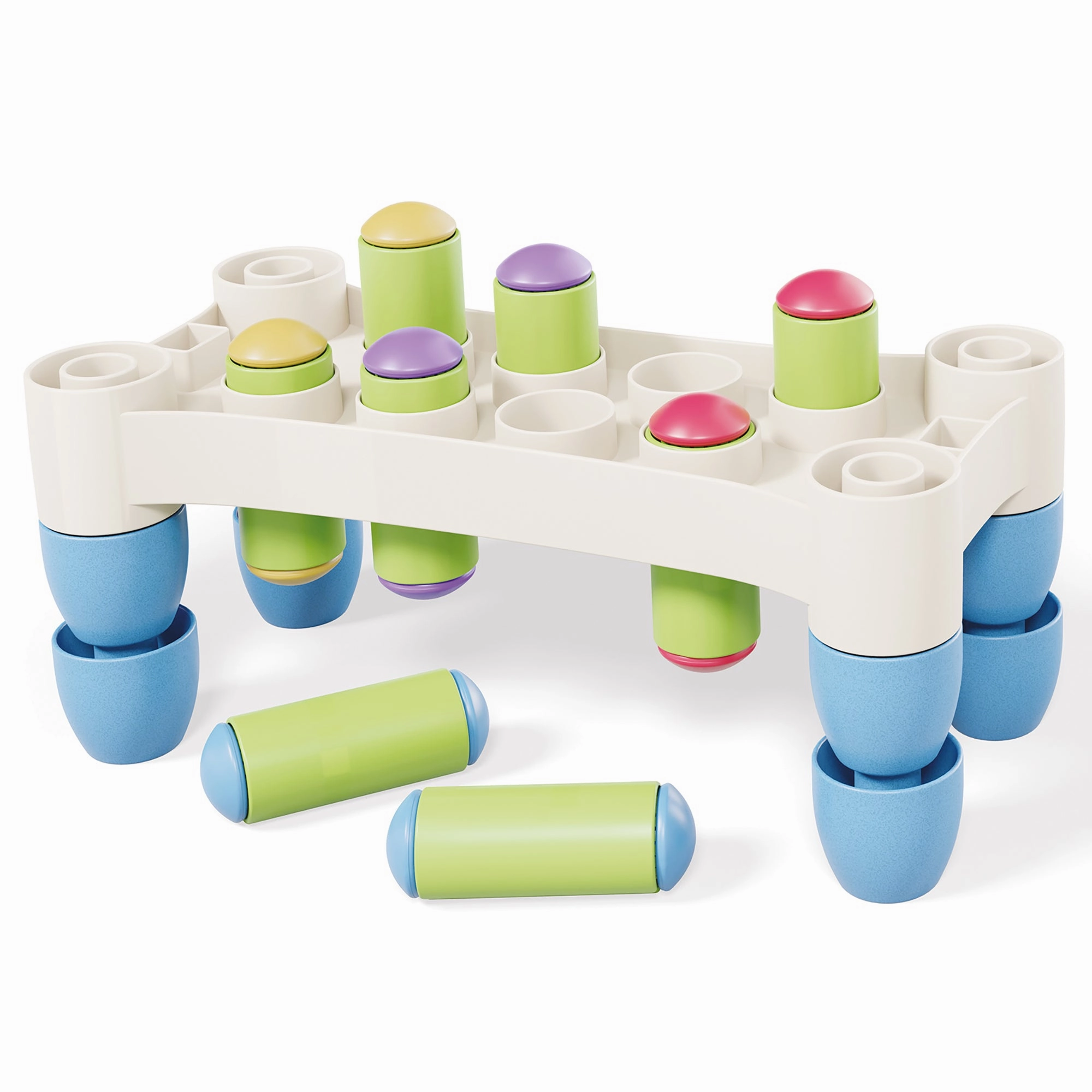 Quercetti PlayEco  Hammer Peggy - Colorful Peg Pounding Toy