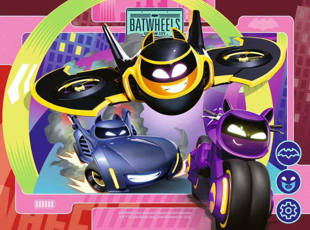Ravensburger Batwheels 4 in a Box Jigsaw Puzzles for Ages 3 and Up