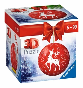 Ravensburger Christmas Red Reindeer Bauble 54 PC 3D Jigsaw for Ages 6 