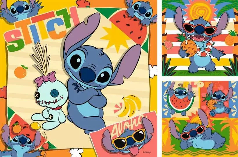 Ravensburger Disney Stitch 3 x 49 Piece Jigsaw Puzzles for Ages 5 & Up