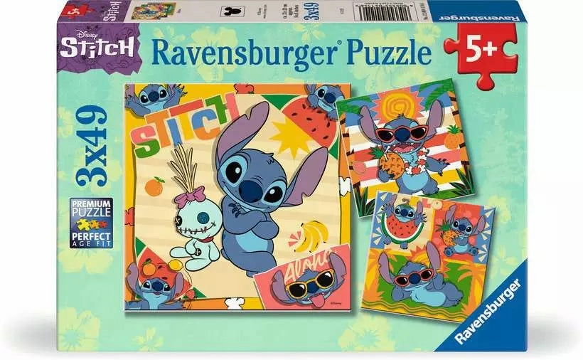 Ravensburger Disney Stitch 3 x 49 Piece Jigsaw Puzzles for Ages 5 & Up