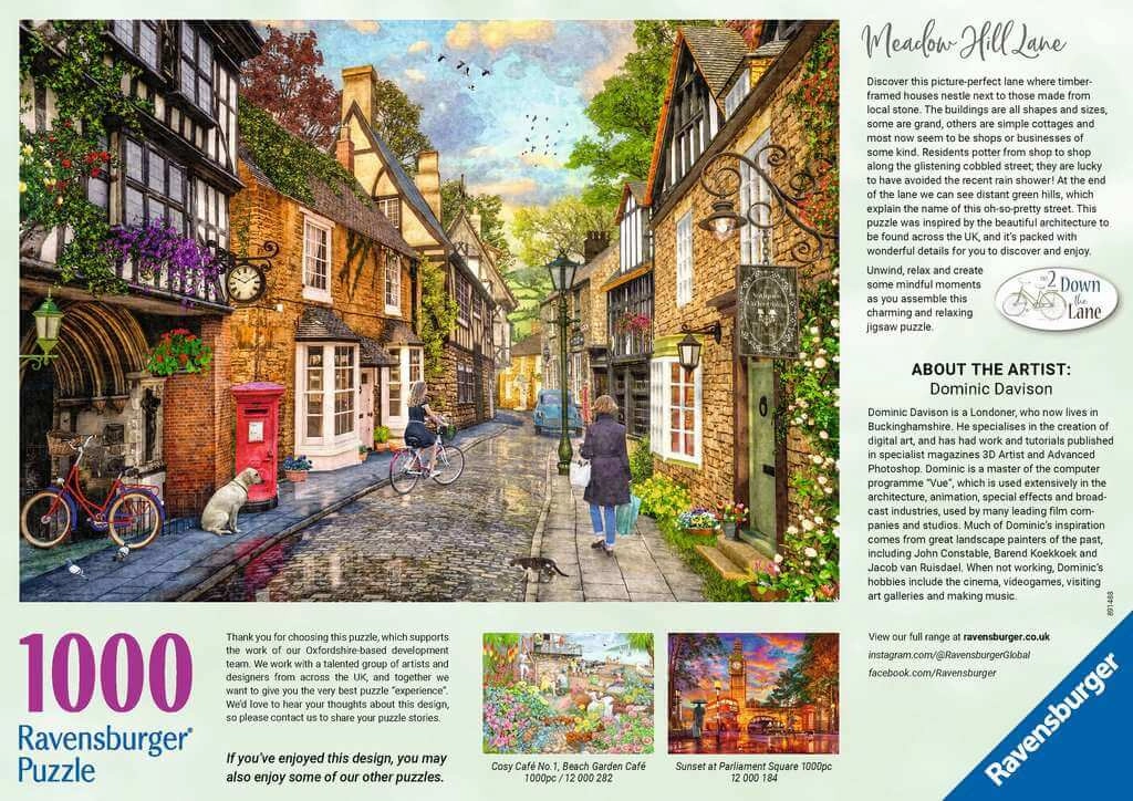 Ravensburger Down the Lane No.2 Meadow Hill Lane 1000PC Jigsaw Age 14 