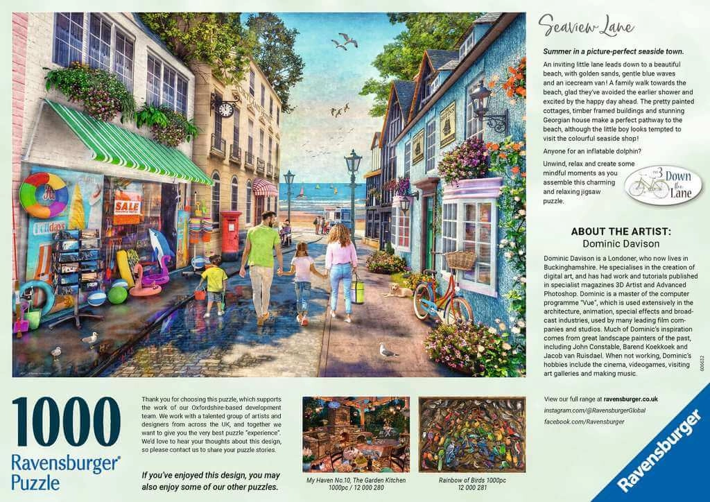 Ravensburger Down The Lane No.3 Seaview Lane 1000 PC Jigsaw Ages 14 