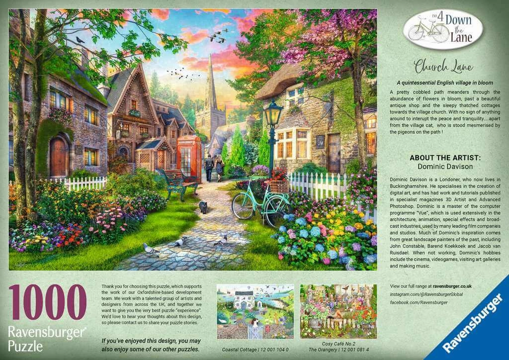 Ravensburger Down The Lane No.4 Church Lane 1000 Piece Jigsaw Ages 14 