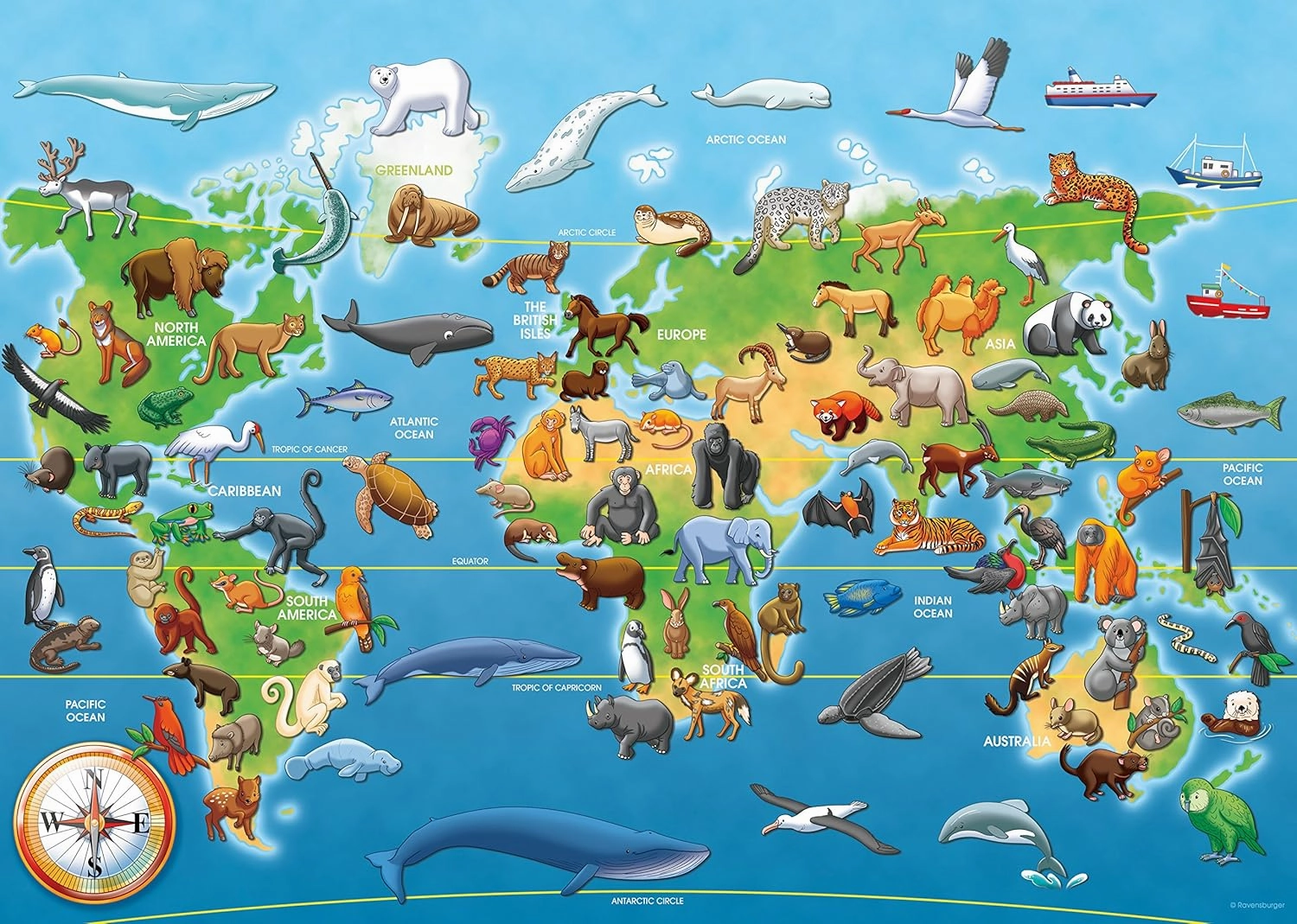 Ravensburger Endangered Animals 60 Piece Giant Floor Puzzle for Age 4 