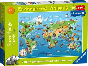 Ravensburger Endangered Animals 60 Piece Giant Floor Puzzle for Age 4 