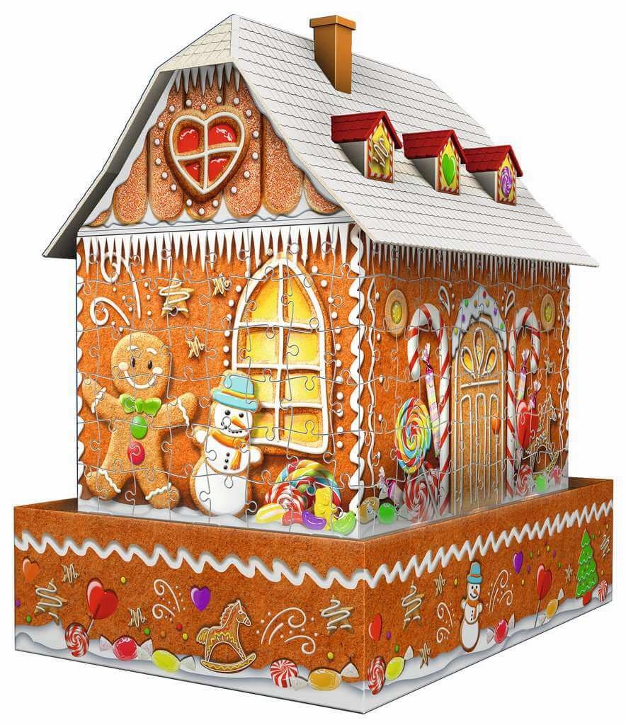 Ravensburger Gingerbread House 257 Piece LED Light Up 3D Jigsaw Age 8 