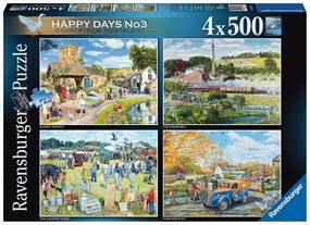 Ravensburger Happy Days 3 Countryside Nostalgia 4x500PC Jigsaw Age 10 