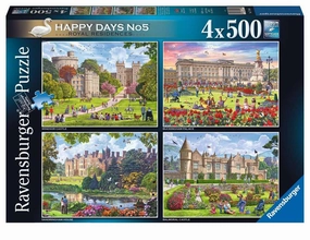 Ravensburger Happy Days No5 Royal Residences 4x500 PC Jigsaws Age 10 