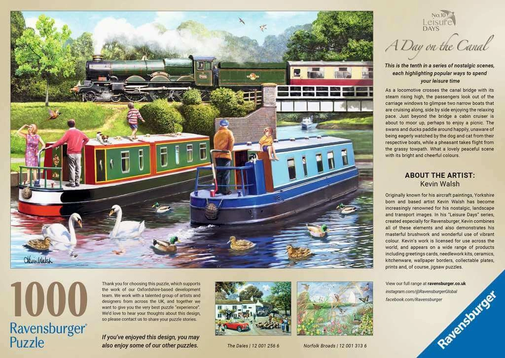 Ravensburger Leisure Days No. 10 Day on the Canal 1000 Piece Jigsaw Puzzle for Ages 14 