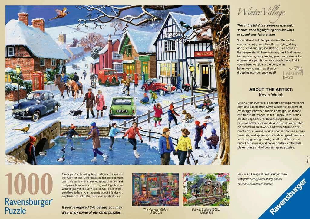 Ravensburger Leisure Days No. 3 The Winter Village 1000PC Jigsaw Ages 14 