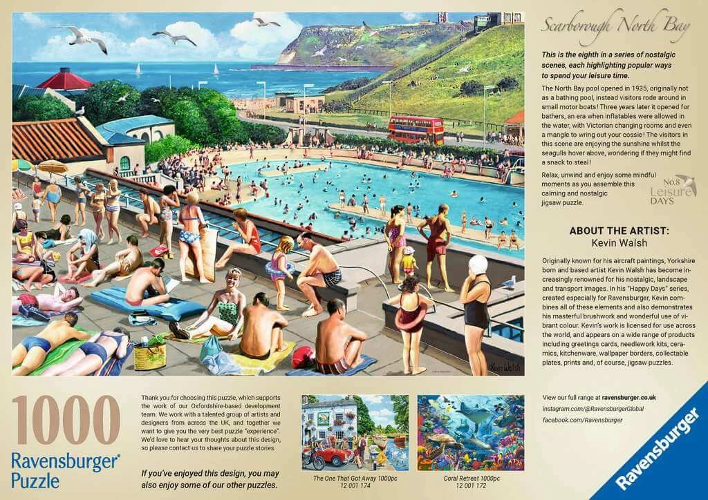 Ravensburger Leisure Days No.8 Scarborough & Pool 1000PC Jigsaw Age 14 