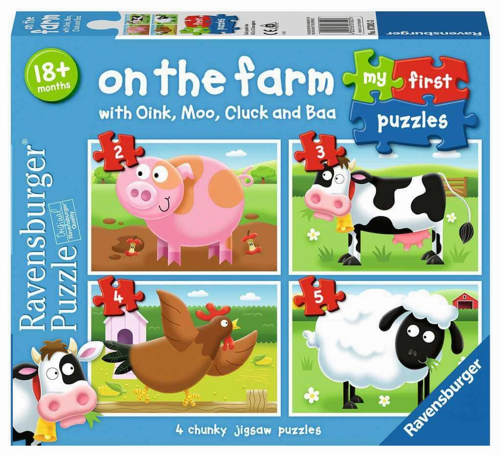 Ravensburger My First 4 in a Box Puzzles On the Farm For Ages 18M 