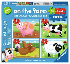 Ravensburger My First 4 in a Box Puzzles On the Farm For Ages 18M 