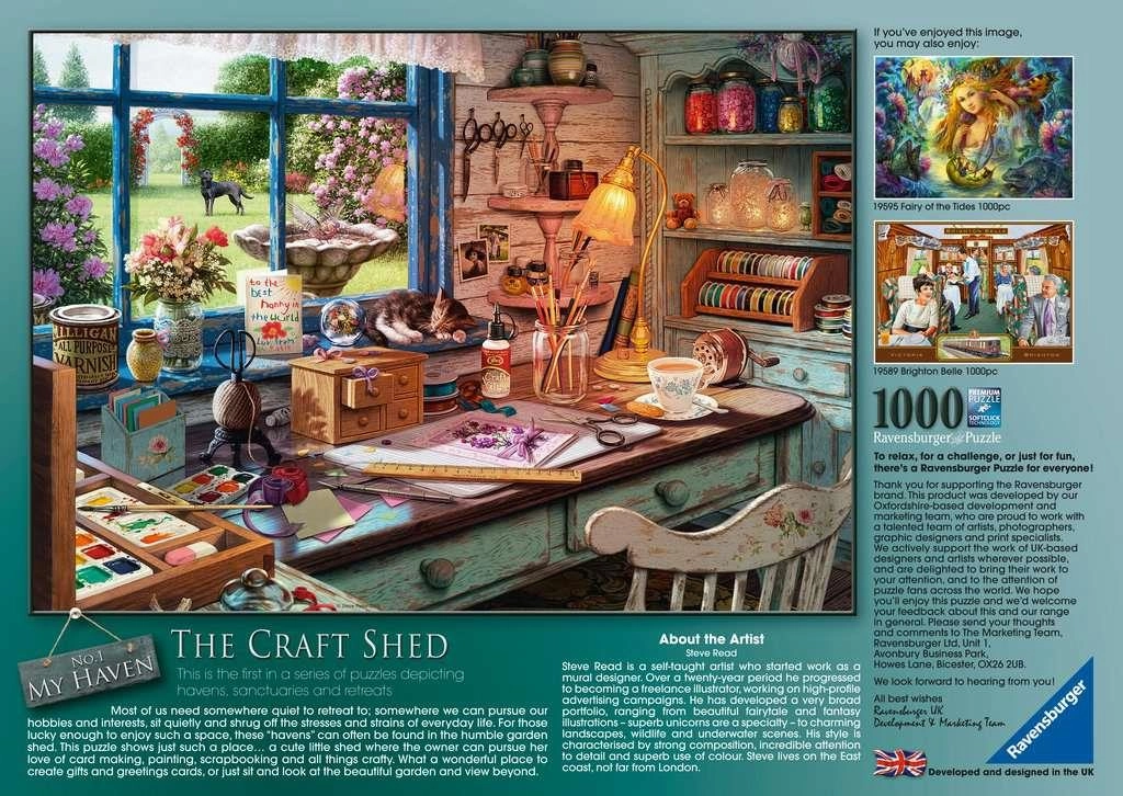 Ravensburger My Haven No.1 The Craft Shed 1000 PC Jigsaw for Ages 14 